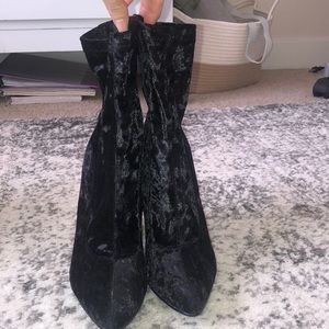 Velvet Heeled Booties